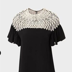 Elegant Black and Cream Women's Top